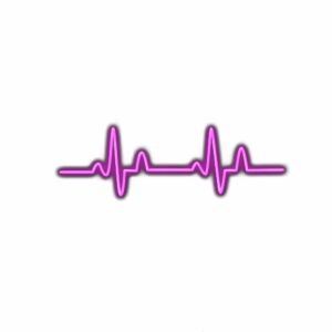Neon purple heartbeat line illustration.
