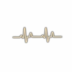 Gold heartbeat line illustration.