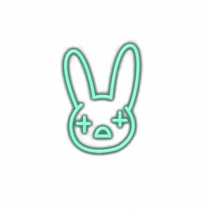 Neon rabbit sign illustration