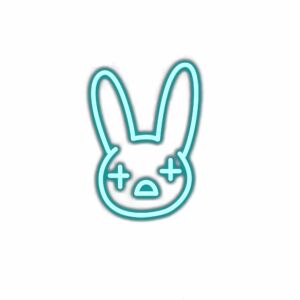 Neon bunny face illustration