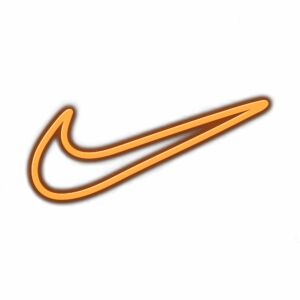 Orange swoosh logo on white background.