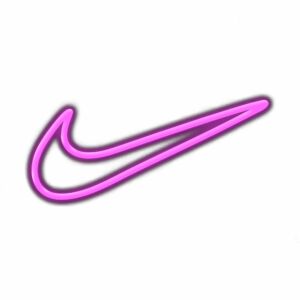 Neon pink swoosh logo illustration