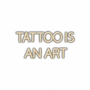Text "Tattoo is an art" in stylized font.