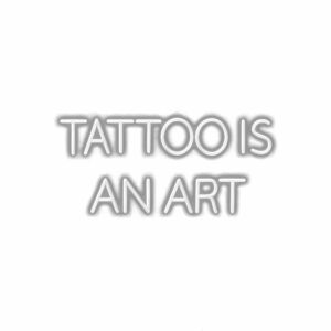 Text "TATTOO IS AN ART" in embossed style.