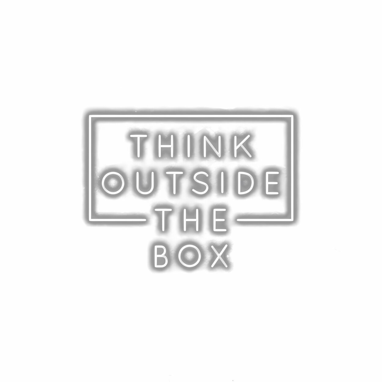 Motivational quote Think Outside the Box neon sign