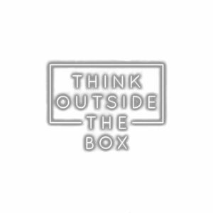 Motivational quote Think Outside the Box neon sign