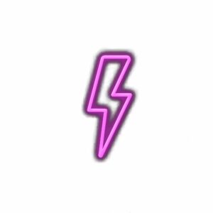 Neon purple lightning bolt icon illustration