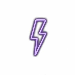 Purple lightning bolt icon with shadow.