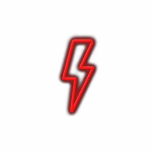 Red lightning bolt icon on white background.