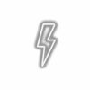 White lightning bolt icon on grey background.