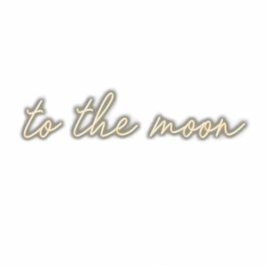 Neon sign text 'to the moon'