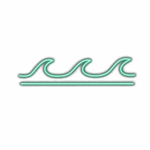 Neon wave light sign on white background.