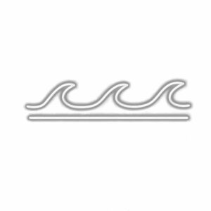 Abstract wavy line design on white background.