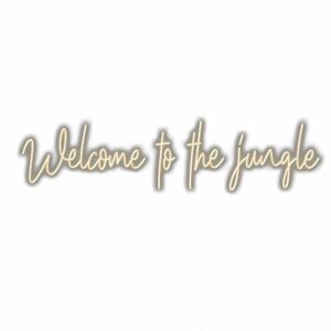 Welcome to the jungle" neon wall sign.