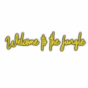 Neon sign saying "Welcome to the jungle