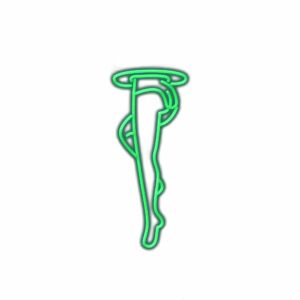 Neon green crutch icon on white background.