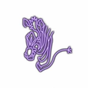 Purple dragon line art illustration.