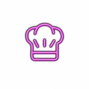 Neon chef's hat sign