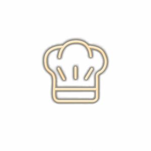 Chef's hat icon with golden outline