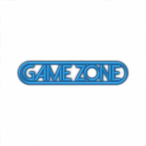 GAMEZONE text logo in blue 3D font