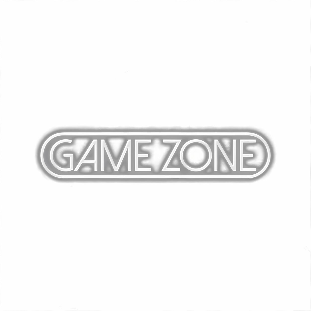 GAMEZONE metallic logo on white background