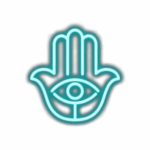 Turquoise Hamsa Hand with Eye Design