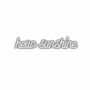 Text 'hello sunshine' with shadow on white background