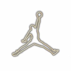 Silhouette of basketball player logo.