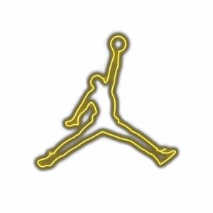 Iconic basketball player silhouette logo.