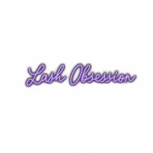 Purple text "Lash Obsession" on white background.