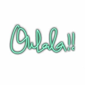 Neon-style "Oulala" exclamation text illustration