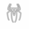 Abstract spider silhouette illustration in white.