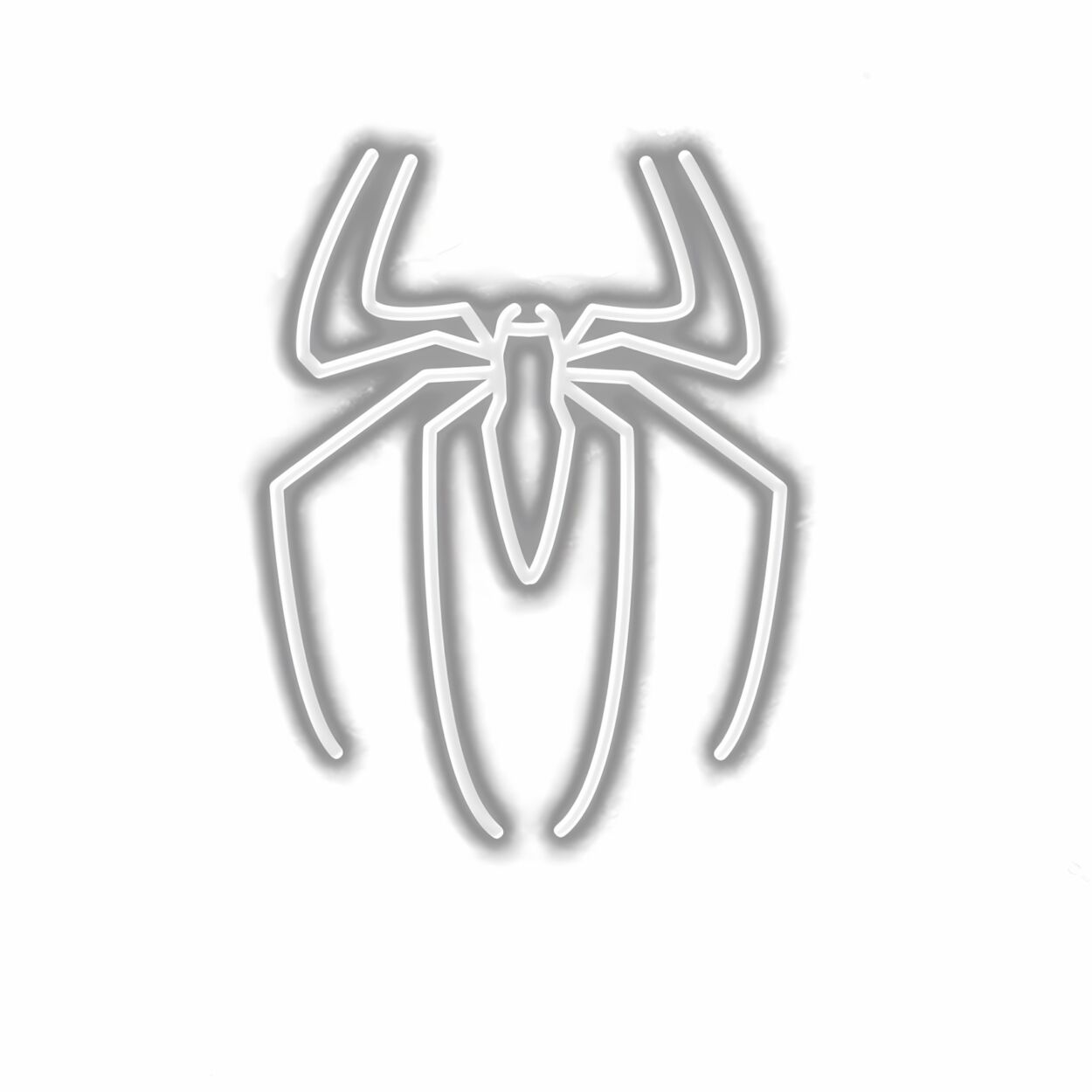 Abstract spider silhouette illustration in white.