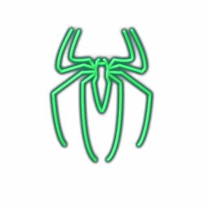 Neon green spider symbol illustration