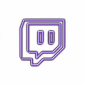Neon purple Twitch logo illustration